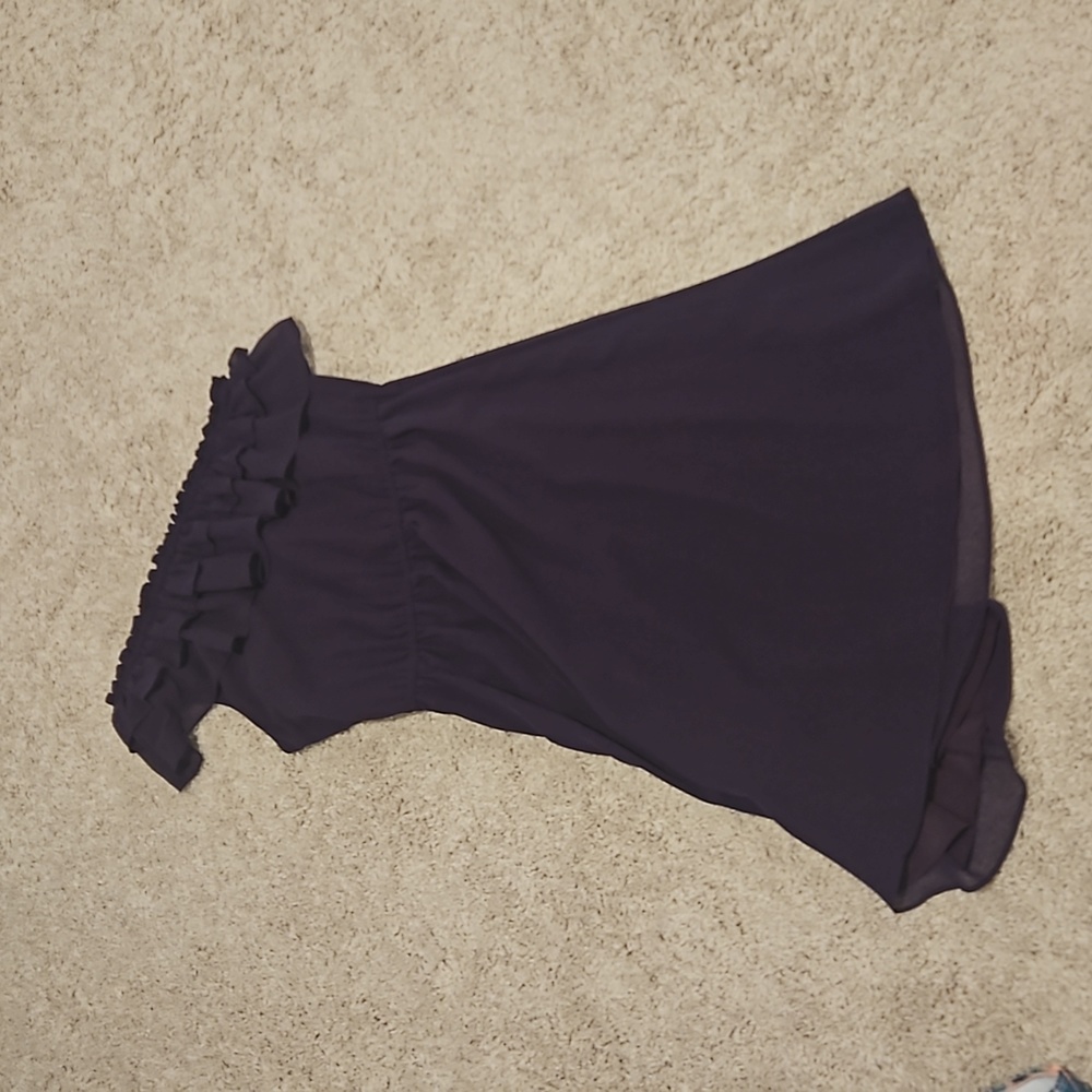 Purple one-shoulder dress